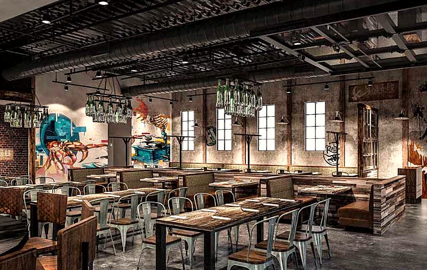Interior of a nearby restaurant in Fort Worth's Near Southside